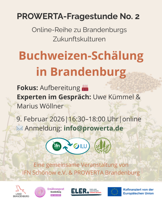 Einladung 2. PROWERTA-Fragerunde_Buchweizenschälung